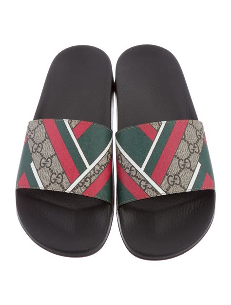 red gucci slides sale|Gucci embroidered slides.